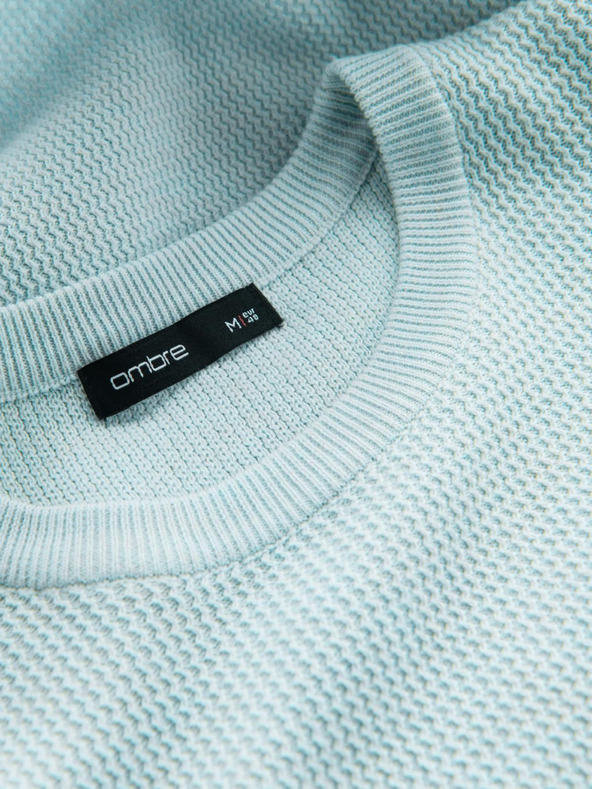 Ombre Clothing Férfi Melange strukturált kötött pulóver menta Ombre ruházat