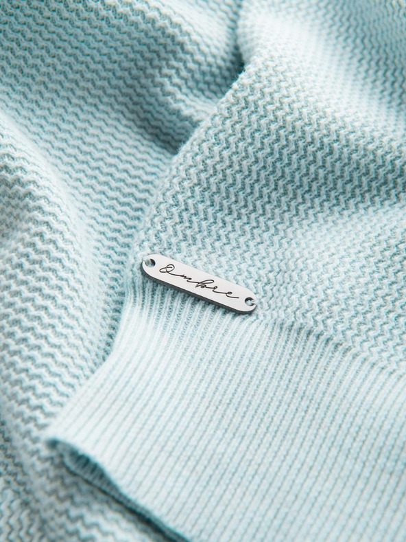 Ombre Clothing Férfi Melange strukturált kötött pulóver menta Ombre ruházat