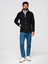Ombre Clothing Férfi gombos pulóver állógalléros - fekete V6 OM-SSZP-0240 Ombre Clothing