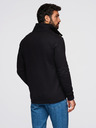 Ombre Clothing Férfi gombos pulóver állógalléros - fekete V6 OM-SSZP-0240 Ombre Clothing