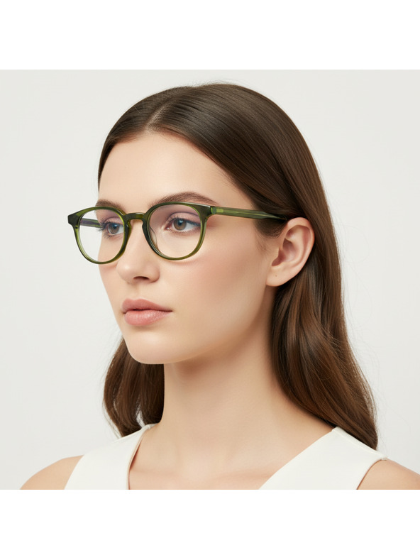 VEYREY VeyRey nerd acetát napszemüveg Scewate zöld keret tiszta lencse
