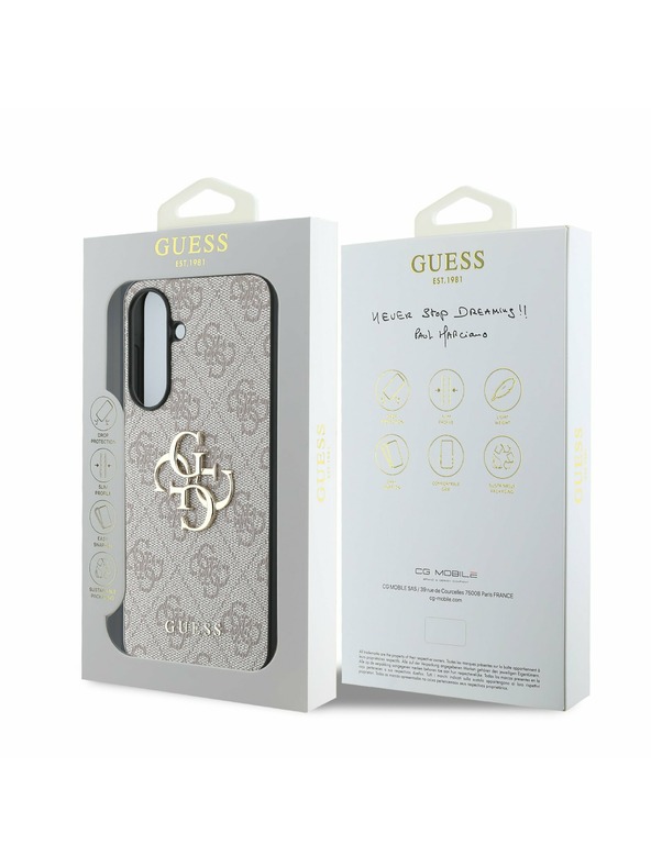 Guess Guess PU 4G Metal Logo Hátlap Samsung Galaxy A56 számára Pink