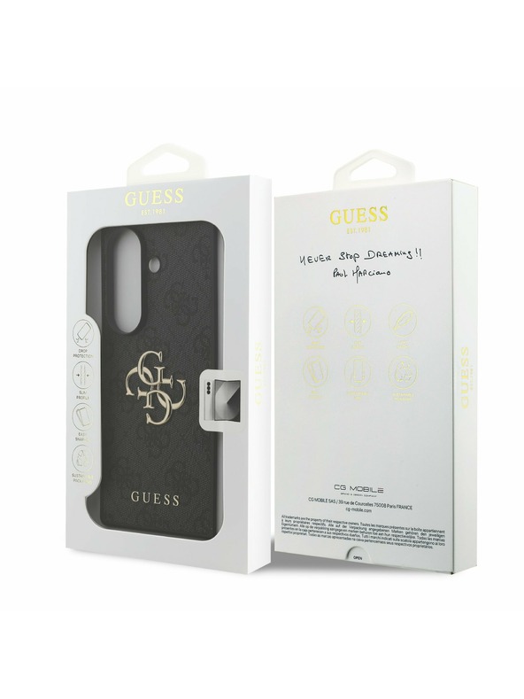 Guess Guess PU 4G Metal Logo Hátlap Samsung Galaxy Z Fold 7 számára Grey