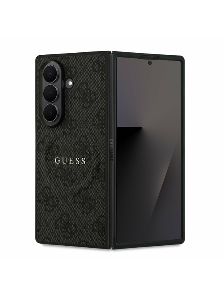 Guess Guess PU Leather 4G Colored Ring Magnetic Hátlap Samsung Galaxy Z Fold 7 számára Black