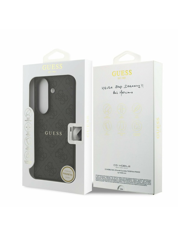 Guess Guess PU Leather 4G Colored Ring Magnetic Hátlap Samsung Galaxy Z Fold 7 számára Black