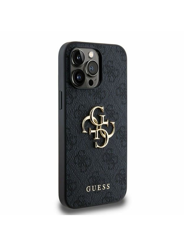 Guess Guess PU 4G Metal Logo Hátsó Tok iPhone 14 Pro Max-hoz Grey
