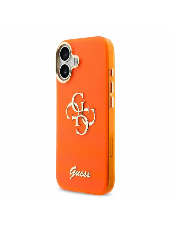 Guess Guess IML 4G Script Metal Logo Hátsó Tok iPhone 17-hez Orange