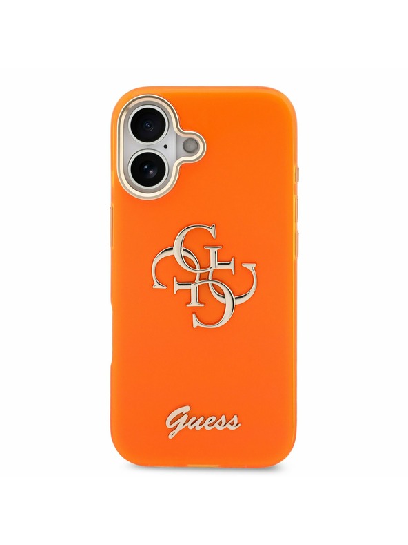 Guess Guess IML 4G Script Metal Logo Hátsó Tok iPhone 17-hez Orange