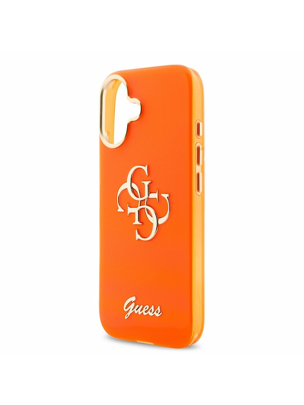 Guess Guess IML 4G Script Metal Logo Hátsó Tok iPhone 17-hez Orange