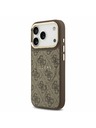 Guess Guess PU Leather 4G Gold Frame MagSafe Hátsó Tok iPhone 17 Pro-hoz Brown