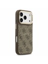 Guess Guess PU Leather 4G Gold Frame MagSafe Hátsó Tok iPhone 17 Pro-hoz Brown