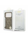 Guess Guess PU Leather 4G Gold Frame MagSafe Hátsó Tok iPhone 17 Pro-hoz Brown