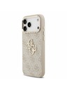 Guess Guess PU Leather 4G Metal Logo Gold Frame Hátsó Tok iPhone 17 Pro Max-hoz Pink