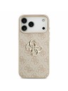 Guess Guess PU Leather 4G Metal Logo Gold Frame Hátsó Tok iPhone 17 Pro Max-hoz Pink