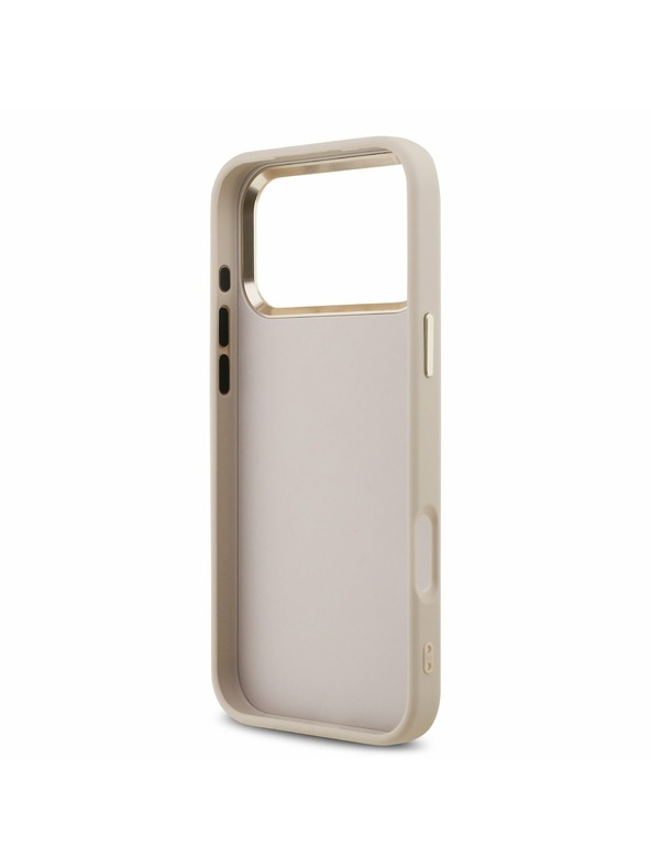 Guess Guess PU Leather 4G Metal Logo Gold Frame Hátsó Tok iPhone 17 Pro Max-hoz Pink