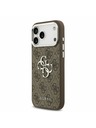 Guess Guess PU 4G Metal Logo Hátsó Tok iPhone 17 Pro Max-hoz Silver Brown