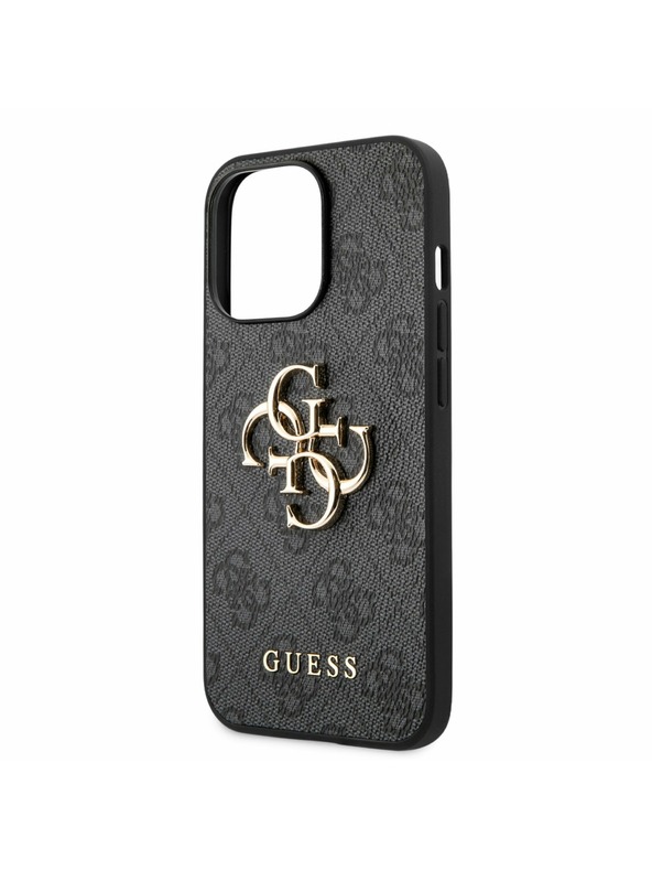 Guess PU 4G Metal Logo Zadní Kryt pro iPhone 13 Pro Grey Telefontok