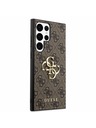 Guess Guess PU 4G fém logós hátlap Samsung Galaxy S23 Ultra barna