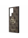 Guess Guess PU 4G fém logós hátlap Samsung Galaxy S23 Ultra barna