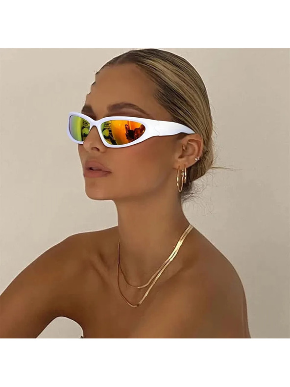 VEYREY Fehér uniszex sport napszemüveg VeyRey Steampunk Gezrel