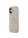 Guess Guess PU Leather 4G Metal Logo Gold Frame Hátlap iPhone 17-hez Pink
