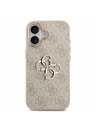 Guess Guess PU Leather 4G Metal Logo Gold Frame Hátlap iPhone 17-hez Pink