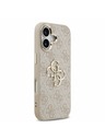 Guess Guess PU Leather 4G Metal Logo Gold Frame Hátlap iPhone 17-hez Pink
