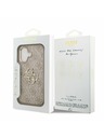 Guess Guess PU Leather 4G Metal Logo Gold Frame Hátlap iPhone 17-hez Pink