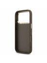 Guess Guess PU Leather 4G Metal Logo Gold Frame Hátlap iPhone 17 Pro-hoz Brown