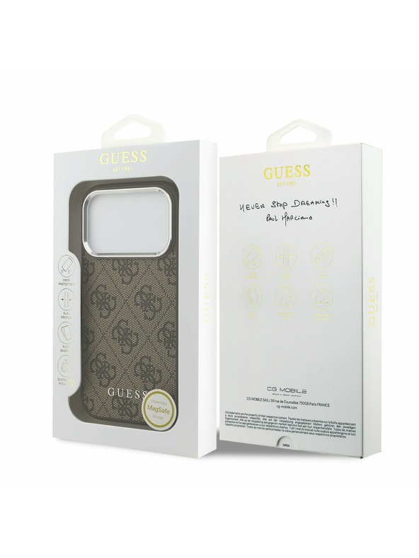 Guess Guess 4G MagSafe Hátlap iPhone 17 Pro-hoz Brown