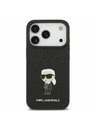 Karl Lagerfeld Karl Lagerfeld Fixed Glitter Metal Ikonik Hátlap iPhone 17 Pro-hoz Black