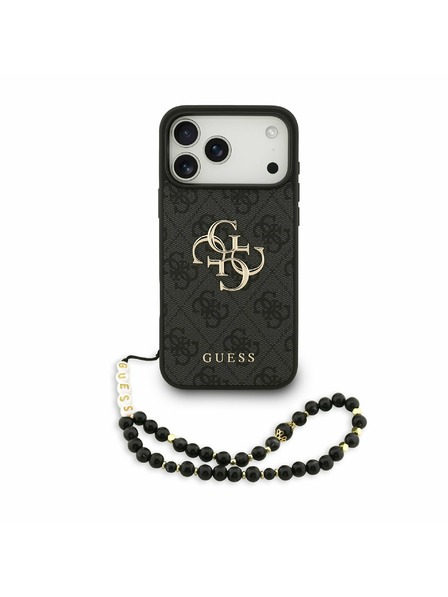 Guess Guess PU 4G Metal Logo Strap Hátlap iPhone 17 Pro Max-hoz Black