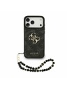 Guess Guess PU 4G Metal Logo Strap Hátlap iPhone 17 Pro Max-hoz Black