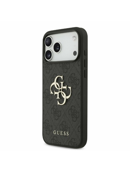 Guess Guess PU 4G Metal Logo Strap Hátlap iPhone 17 Pro Max-hoz Black