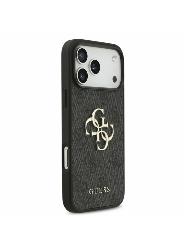 Guess Guess PU 4G Metal Logo Strap Hátlap iPhone 17 Pro Max-hoz Black