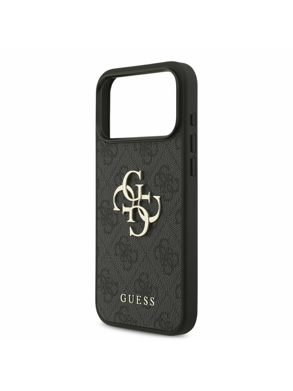 Guess Guess PU 4G Metal Logo Strap Hátlap iPhone 17 Pro Max-hoz Black