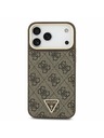 Guess Guess PU Leather 4G Strass Triangle Logo Gold Frame MagSafe Hátlap iPhone 17 Pro Max-hoz Brown