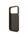 Guess Guess PU Leather 4G Strass Triangle Logo Gold Frame MagSafe Hátlap iPhone 17 Pro Max-hoz Brown
