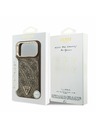 Guess Guess PU Leather 4G Strass Triangle Logo Gold Frame MagSafe Hátlap iPhone 17 Pro Max-hoz Brown