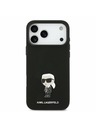 Karl Lagerfeld Karl Lagerfeld Liquid Silicone Metal Ikonik Hátlap iPhone 17 Pro Max-hoz Black
