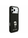 Karl Lagerfeld Karl Lagerfeld Liquid Silicone Metal Ikonik Hátlap iPhone 17 Pro Max-hoz Black