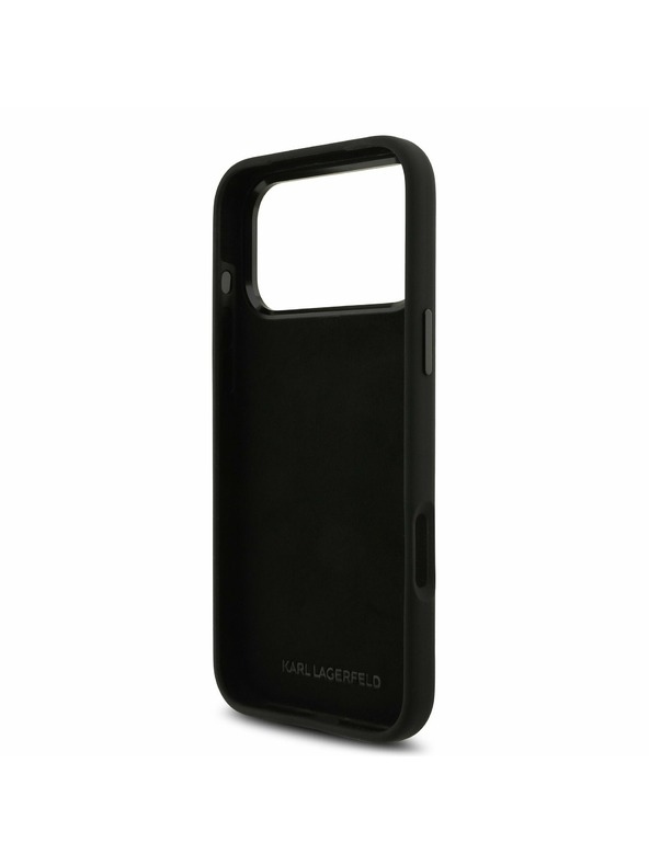 Karl Lagerfeld Karl Lagerfeld Liquid Silicone Metal Ikonik Hátlap iPhone 17 Pro Max-hoz Black