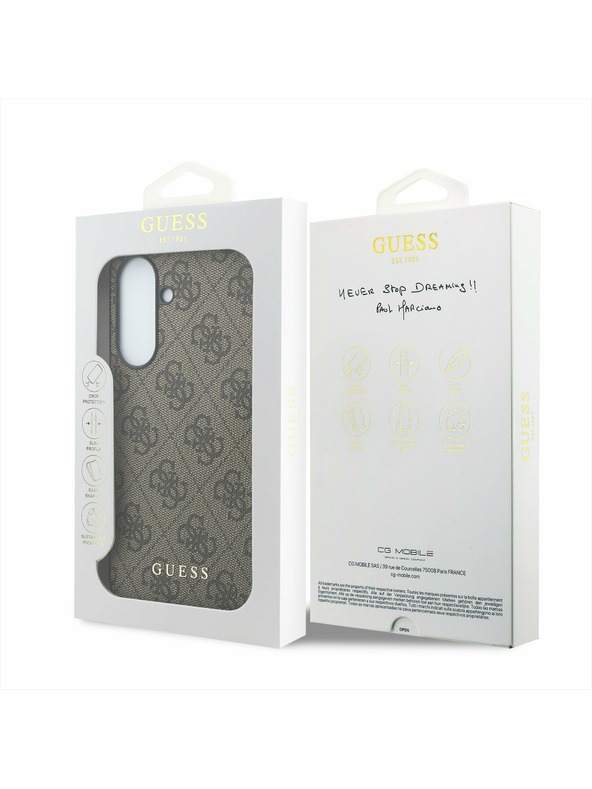 Guess Guess PU 4G Metal Classic Logo Hátsó Tok Samsung Galaxy A37-hez Brown