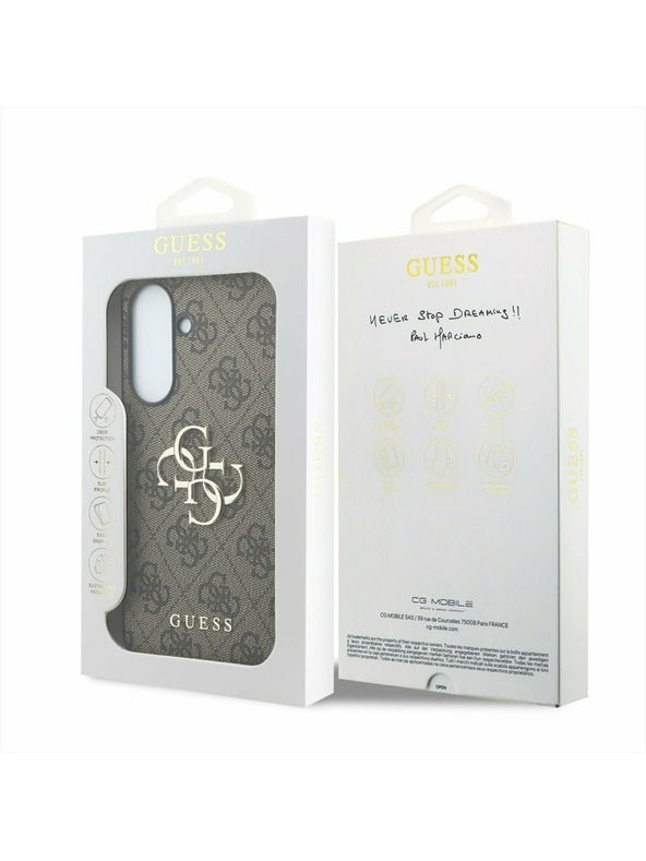 Guess Guess PU 4G Metal Logo Hátsó Tok Samsung Galaxy A37-hez Brown