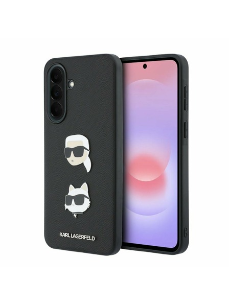 Karl Lagerfeld Karl Lagerfeld Liquid Silicone Metal Karl and Choupette Hátsó Tok Samsung Galaxy A37-hez Black