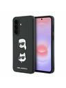 Karl Lagerfeld Karl Lagerfeld Liquid Silicone Metal Karl and Choupette Hátsó Tok Samsung Galaxy A37-hez Black