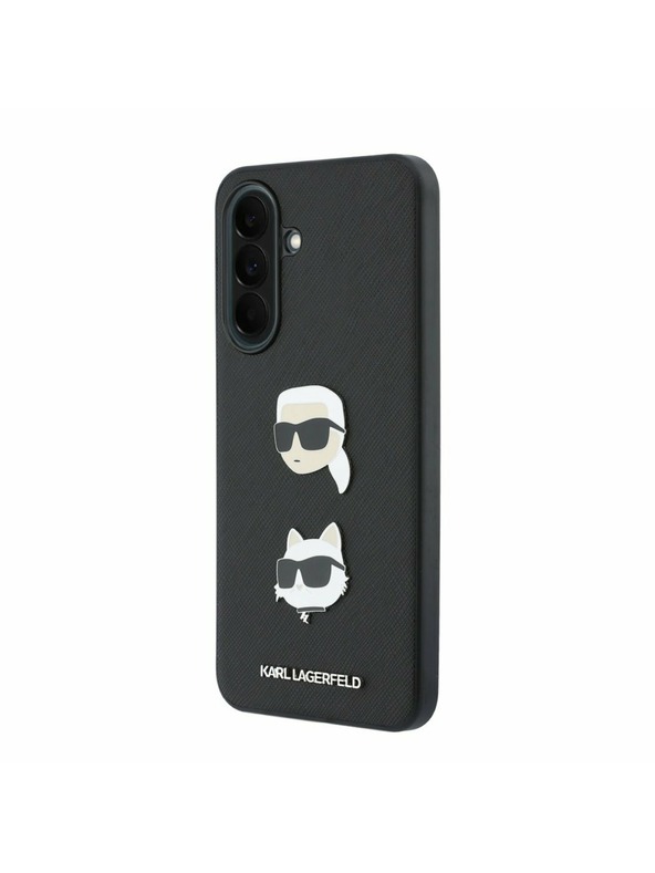 Karl Lagerfeld Karl Lagerfeld Liquid Silicone Metal Karl and Choupette Hátsó Tok Samsung Galaxy A37-hez Black