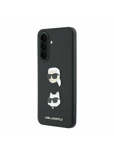 Karl Lagerfeld Karl Lagerfeld Liquid Silicone Metal Karl and Choupette Hátsó Tok Samsung Galaxy A37-hez Black