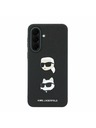Karl Lagerfeld Karl Lagerfeld Liquid Silicone Metal Karl and Choupette Hátsó Tok Samsung Galaxy A37-hez Black