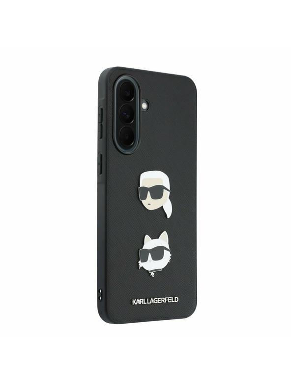 Karl Lagerfeld Karl Lagerfeld Liquid Silicone Metal Karl and Choupette Hátsó Tok Samsung Galaxy A37-hez Black